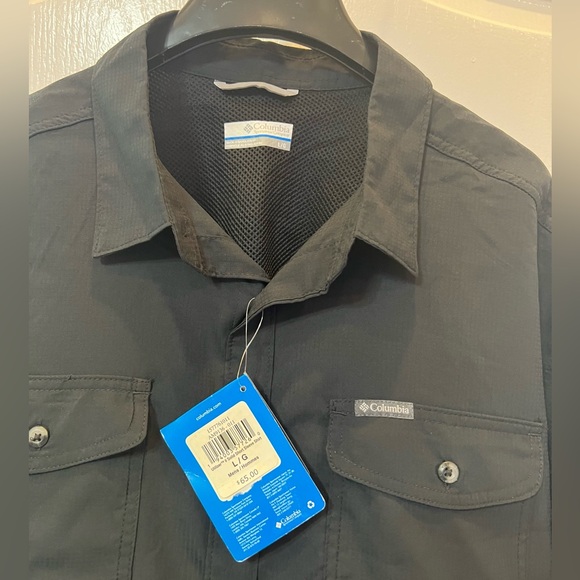 Columbia Men Sportswear Company Black Solid Short sleeve shirt size: L/ G New - Picture 5 of 7